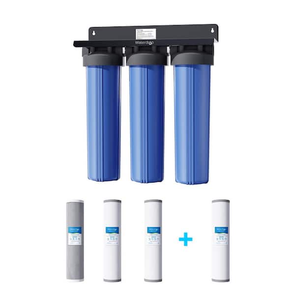 Waterdrop 3-Stage Whole House Water Filter SystemwithCarbon Filter and Sediment Filter, Reduce Lead, Chlorine and Odor