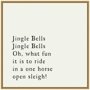 22 in. Jingle Bells Christmas Holiday Framed Canvas Box Wall Art