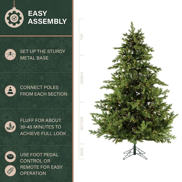 Fraser Hill Farm 7.5-ft. Pre-Lit Foxtail Pine Green Artificial