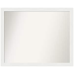 Vanity White Narrow 41.5 in. x 33.5 in. Custom Non-Beveled Recycled Polystyrene Framed Bathroom Vanity Wall Mirror