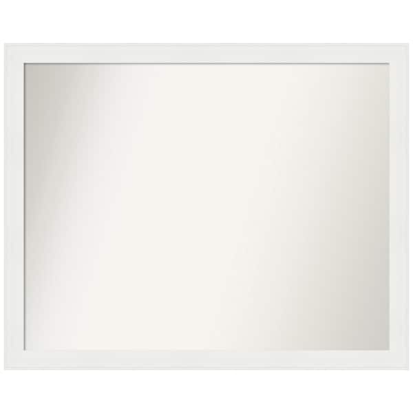 Amanti Art Vanity White Narrow 41.5 in. x 33.5 in. Custom Non-Beveled Recycled Polystyrene Framed Bathroom Vanity Wall Mirror