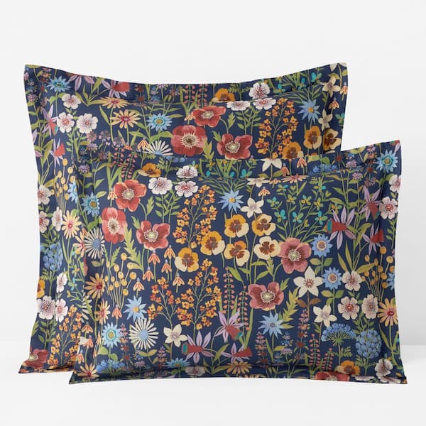 Company Cotton Secret Meadow Blue Multi Cotton Percale Sham