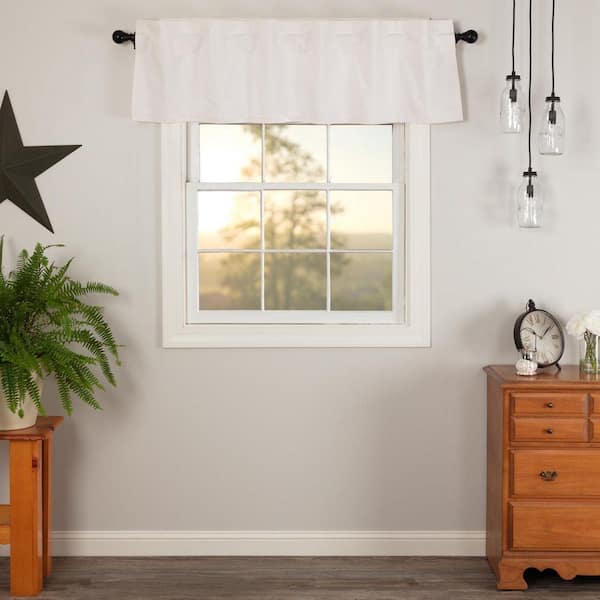 Simple Life Flax 60 in. L x 16 in. W Cotton Linen Blend Valance in Antique White