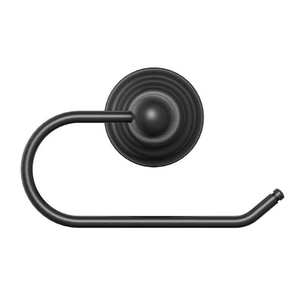 Glacier Bay Deveral Wall Mounted Single Post Toilet Paper Holder in Matte Black Finish
