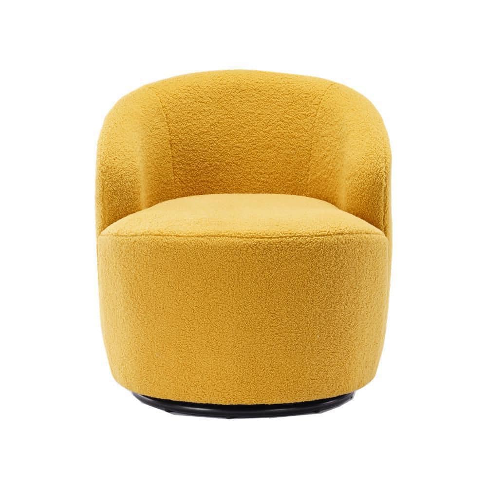 Contemporary Yellow Foam Fabric Metal Accent Chair w/Donut Shape