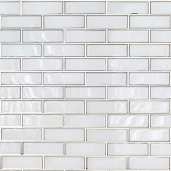 MSI Silver Verglas Beveled Interlocking 11.73 in. x 11.73 in. Glossy Glass  Mesh-Mounted Mosaic Tile (4.8 sq. ft./Case) GLSST-SILVER8MC - The Home Depot