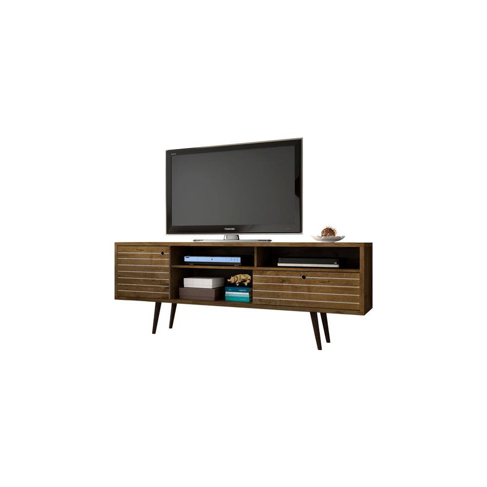 Liberty Rustic Brown Mid-Century Modern TV Stand with Storage