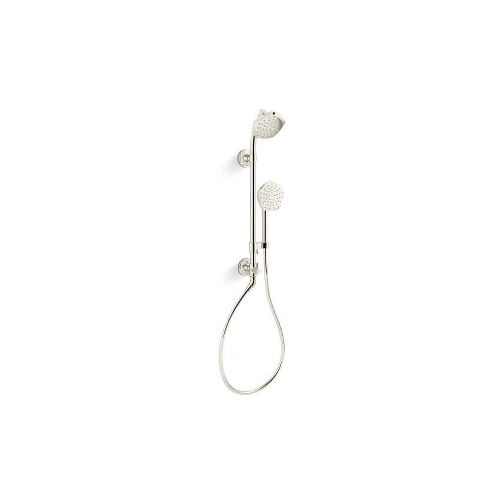KOHLER Hydrorail-S Occasion Wall Mount Shower 1-Spray 1.75 GPM Dual Shower Head and Handheld Shower Head in Polished Nickel