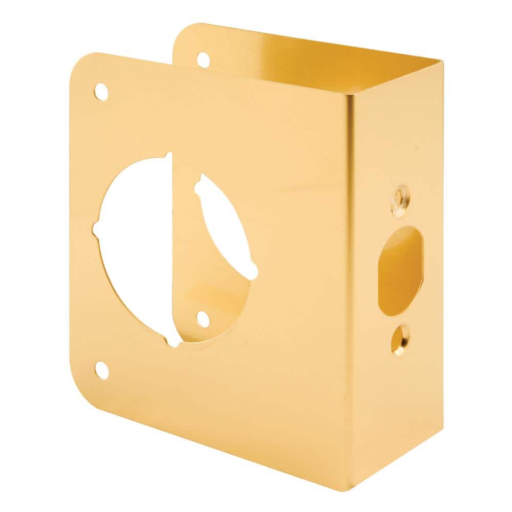 1-3/4 in. x 4-1/2 in. Thick Solid Brass Lock and Door Reinforcer, 2-1/8 in. Single Bore, 2-3/8 in. Backset price history on PriceWatchPro