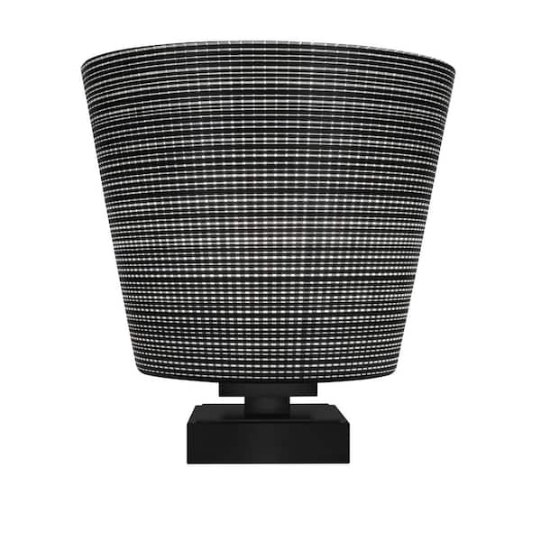 Unbranded Quincy 10 in. Matte Black Accent Lamp with Glass Shade