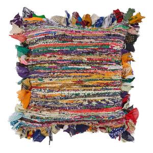 Bright Multi-color Abstract Fringed Soft Poly-fill 26 in. x 26 in. Throw Pillow