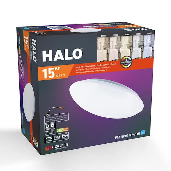 FM 15 in. Round LNS 5 Selectable LED CCT 120-Volt DIM, Flush Mount