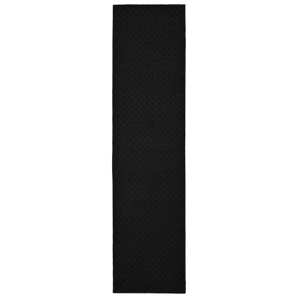 Garland Rug Town Square Black 2 ft. x 8 ft. Geometric Runner Rug