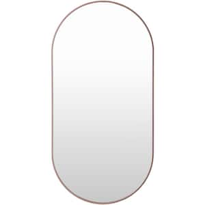 Aranya Modern Accent Mirror, Dark Brown, 30 in. H x 20 in. W x 1 in. D