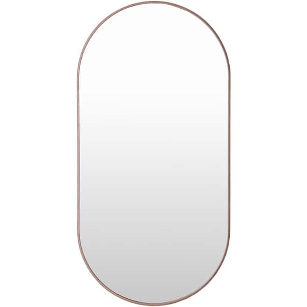 Livabliss Aranya Modern Accent Mirror, Dark Brown, 30 in. H x 20 in. W x 1 in. D
