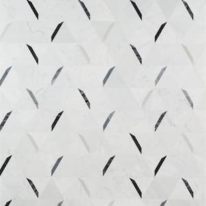 Zandara Grigio 12 in. x 20.5 in. Polished Marble Floor and Wall Mosaic Tile (1.7 sq. ft./Each)