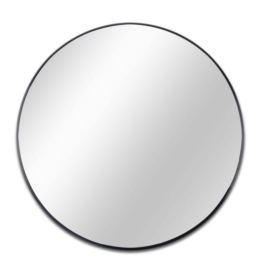 24 in. W x 24 in. H Round Aluminium Framed Wall Bathroom Vanity Mirror in Black price history on PriceWatchPro