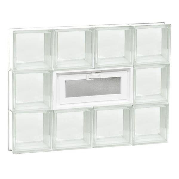 Clearly Secure 31 in. x 23.25 in. x 3.125 in. Frameless Clear Vented Glass Block Window