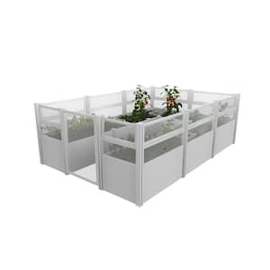 Classic 12 ft. x 8 ft. x 4 ft. White, Vinyl, Keyhole Composting Garden with Enclosure