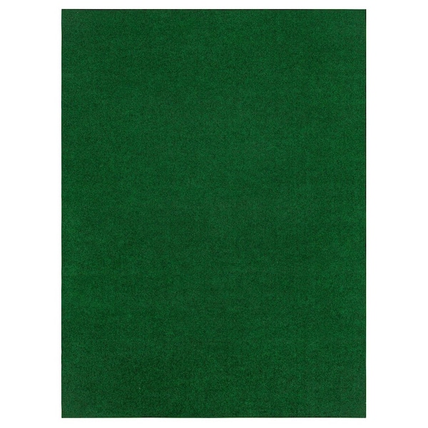 Green Velour 8x10 Indoor / Outdoor Area Rug