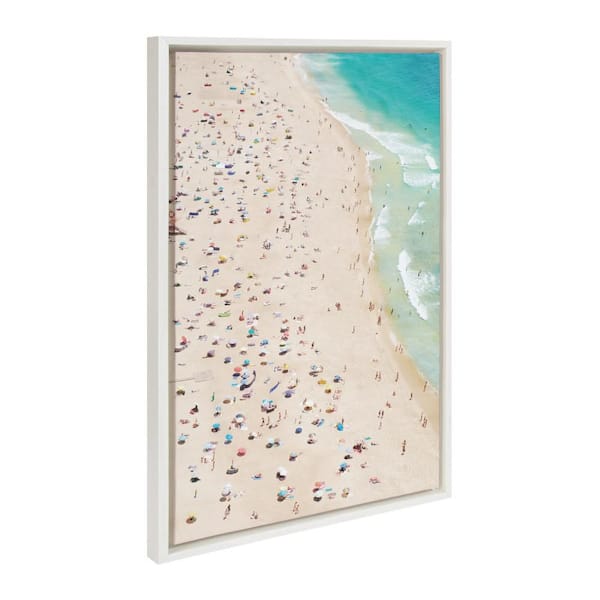 Sylvie "Crowded Beach from Above" by Amy Peterson Art Studio White Framed Art Print 23 in. x 33 in.
