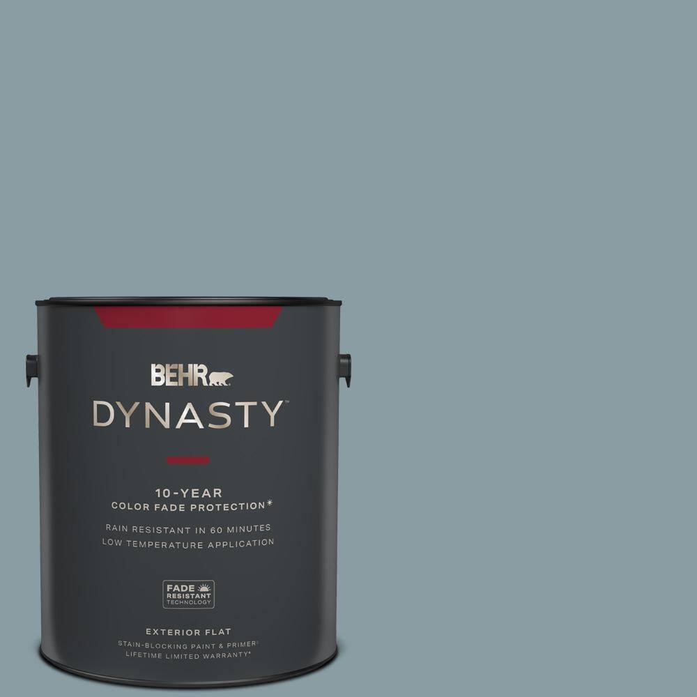 BEHR DYNASTY 1 gal. 540F4 Shale Gray Flat Exterior StainBlocking Paint & Primer 465401 The