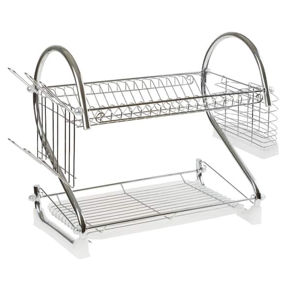 Chef Buddy 22 in. 2-Tier Drying Rack in Chrome