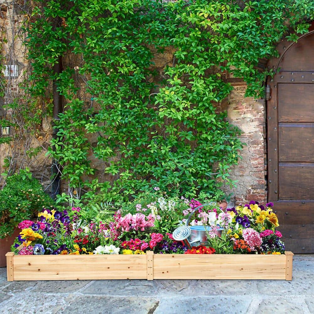 Large Natural Cedar Wood Outdoor Raised Garden Bed Planter Box