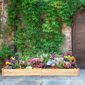 2 ft. x 4 ft. Elevated Cedar Garden Bed with Shelf (Vinyl Legs)