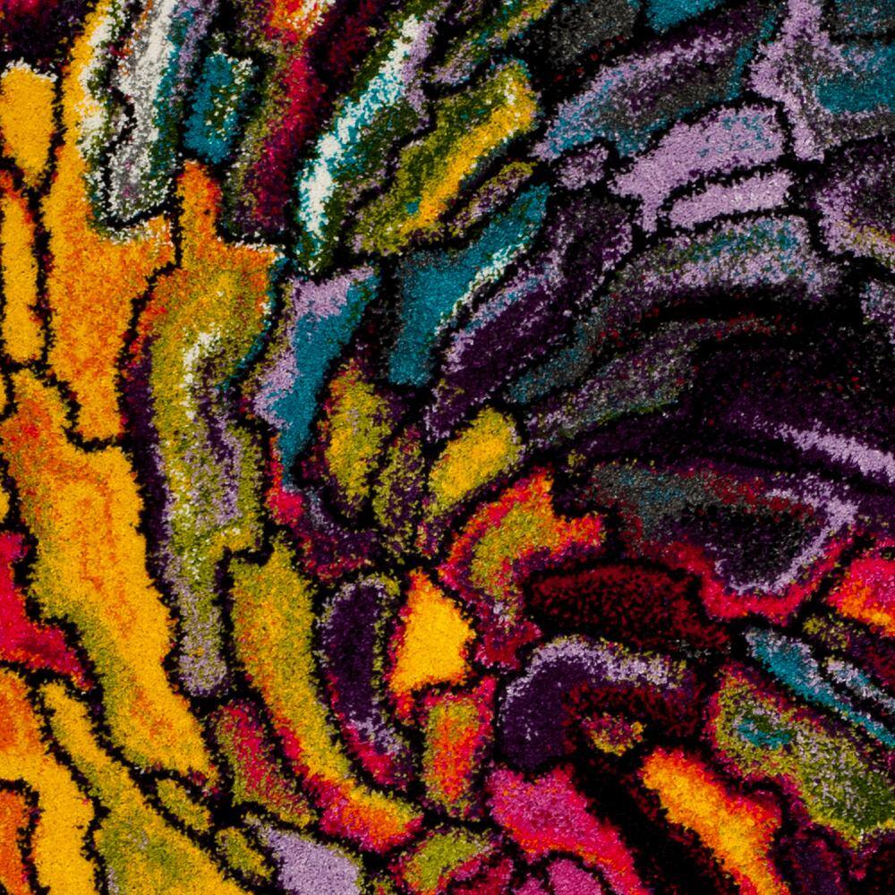 Abstract Multicolor Soft Shag Area Rug 4' x 6'