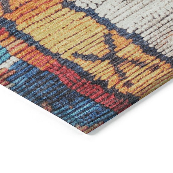 Chantille Machine Washable Indoor/Outdoor Abstract ACN1946 Navy 2 ft. 3 in. x 7 ft. 6 in. Runner Rug