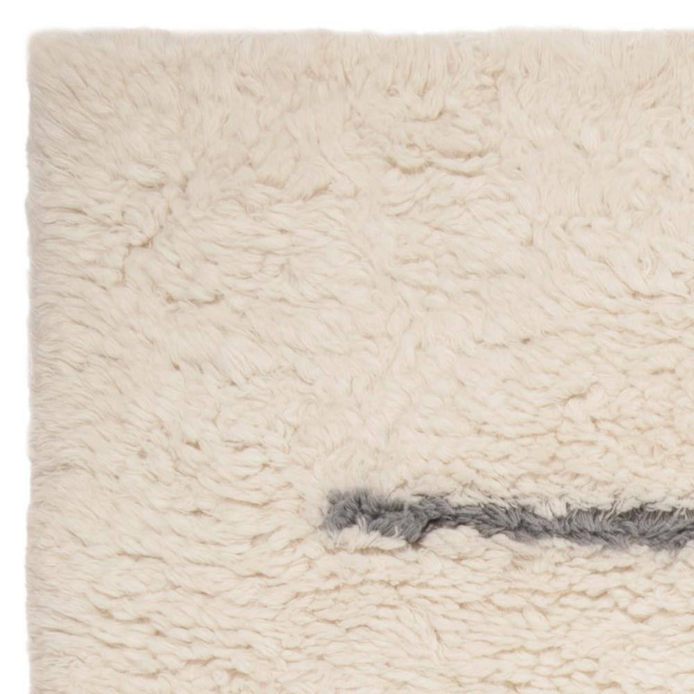 Kenya Ivory and Grey 6' x 9' Hand-Knotted Wool Area Rug