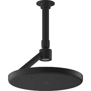 Statement 1-Spray Patterns with 2.5 GPM 8.875 in. Ceiling Mount Fixed Shower Head in Matte Black