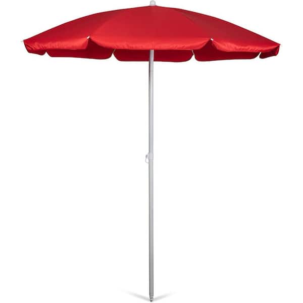 Unbranded 5.5 ft. Metal Pole Tilt Beach Umbrella in Red with Carry Bag