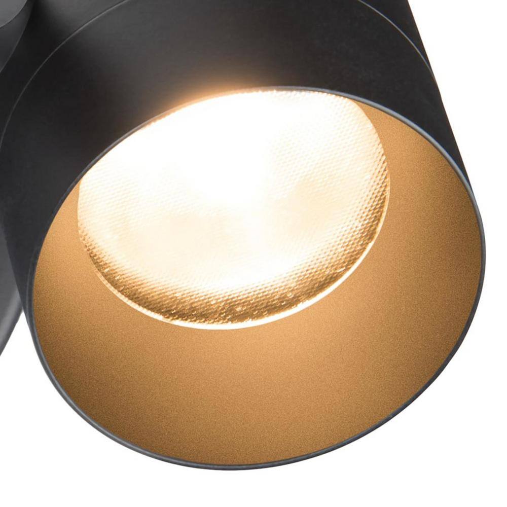 Black Adjustable LED Flush Mount Spotlight with Aluminum Shade