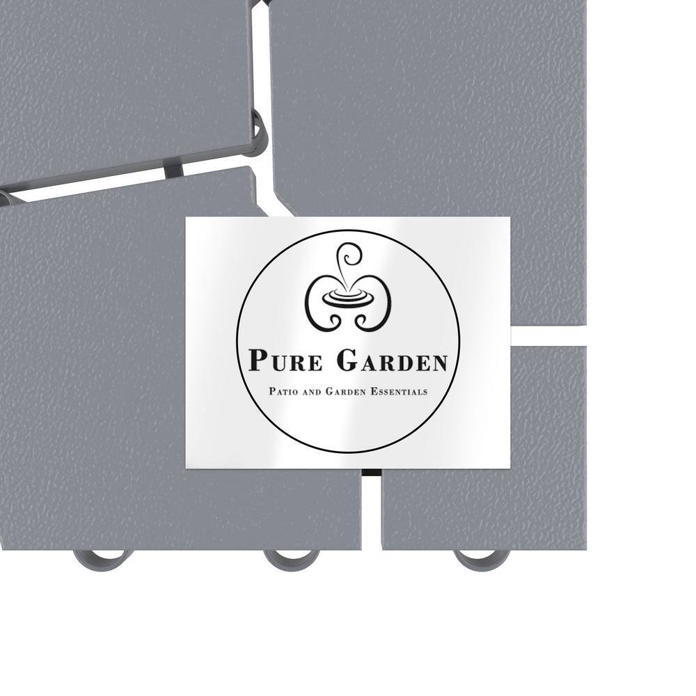 Gray Interlocking Weather-Resistant Outdoor Deck Tiles, 11.5" x 11.5"