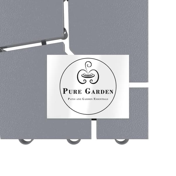 Pure Garden 11.5 in. x 11.5 in. Grey Outdoor Interlocking Stone Look Polypropylene Patio and Deck Tiles in Gray (Set of 30) Pure Garden 11.5 in. x 11.5 in. Grey Outdoor Interlocking Stone Look Polypropylene Patio and Deck Tiles in Gray (Set of 30)
