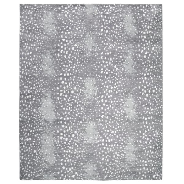 Modern-Contemporary Louis Gray 3 X 5 Hand Knotted Wool Cotton Indoor Area Rug