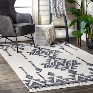 Heavenly Tribal Dreamscape Beige 8 ft. x 10 ft. Area Rug