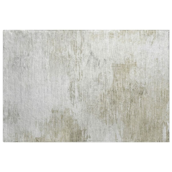 Dream Shag Premium Machine Washable Abstract ADS595 Ivory 2 ft. x 3 ft. Accent Rug