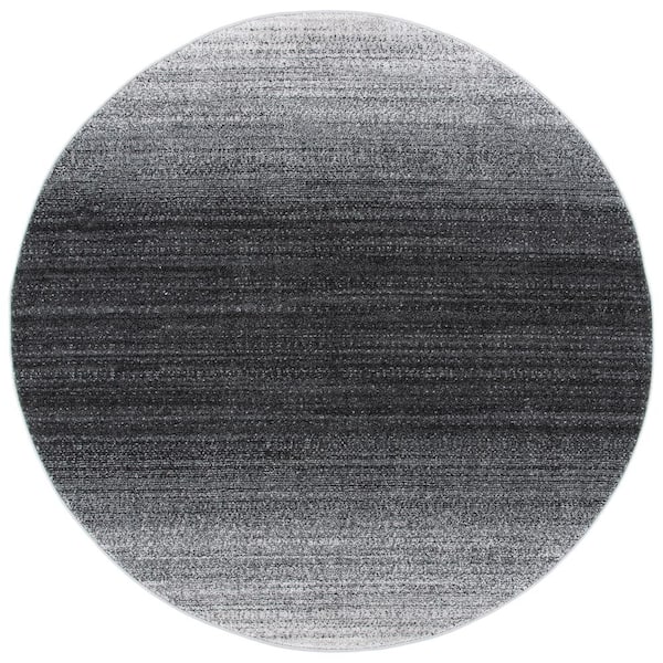 Adirondack 8 ft. x 8 ft. Round Gray/Dark Gray Gradient Area Rug