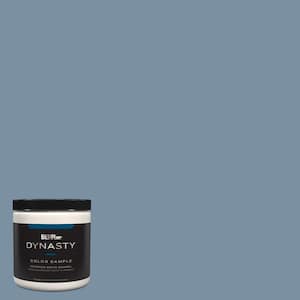 8 oz. #S510-4 Jean Jacket Blue One-Coat Hide Satin Enamel Stain-Blocking Interior/Exterior Paint and Primer