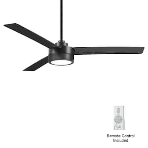 Roto LED 52-in. Indoor Black Low Profile Standard Ceiling Fan with Warm White Integrated LED and Remote Control