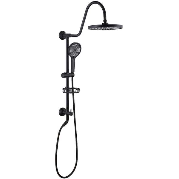 Boyel Living Exposed Pipe Shower 3-Spray 10 in. Dual Shower Head Wall ...