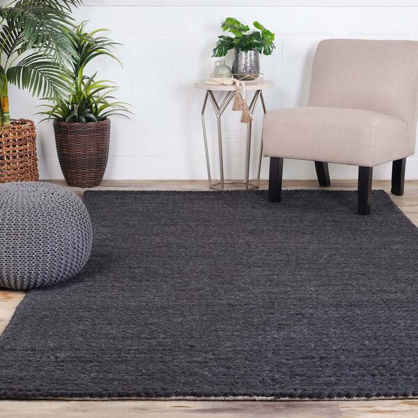 SUPERIOR Aero Black 8 ft. x 10 ft. Hand-Braided Wool Area Rug  8X10RUG-ARO-BK - The Home Depot