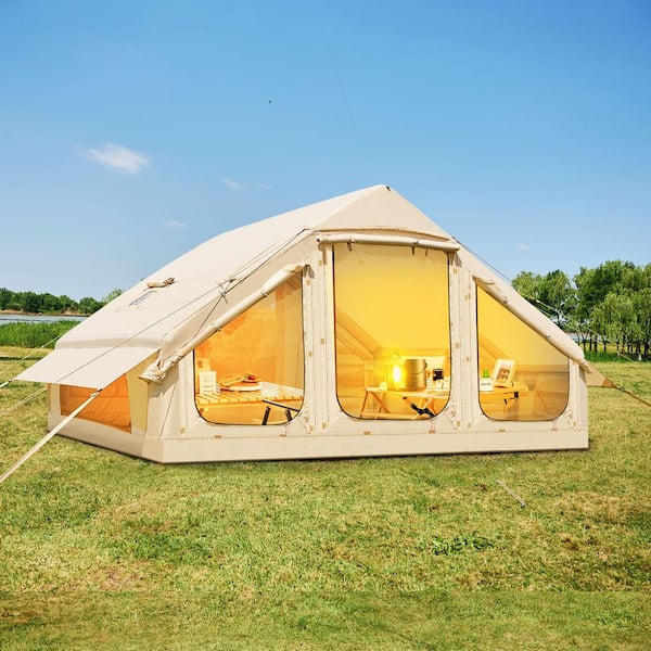BOZTIY Inflatable Tent with Pump, Glamping Tents for 4-Person to 6