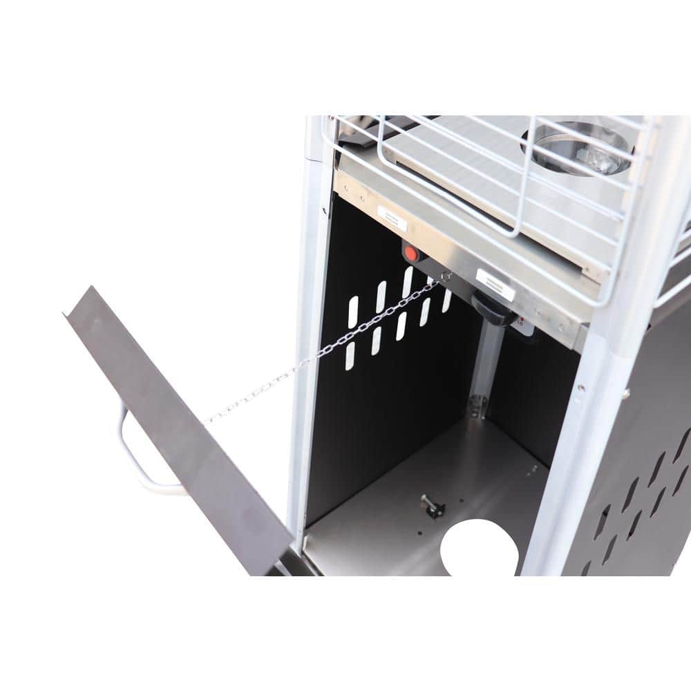 40,000 BTU Mocha Stainless Steel Pyramid Standing Patio Heater