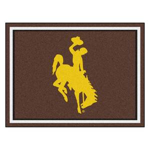 NCAA - University of Wyoming (Cowboy/Horse) Brown Brown 10 ft. x 8 ft. Indoor Rectangle Area Rug