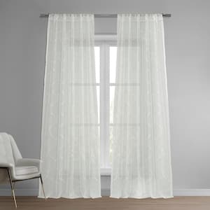 DKNY Set of 4 Panels Window Curtain Drapes ~ Downtown Sheer ~ White ~ 50x84/96 