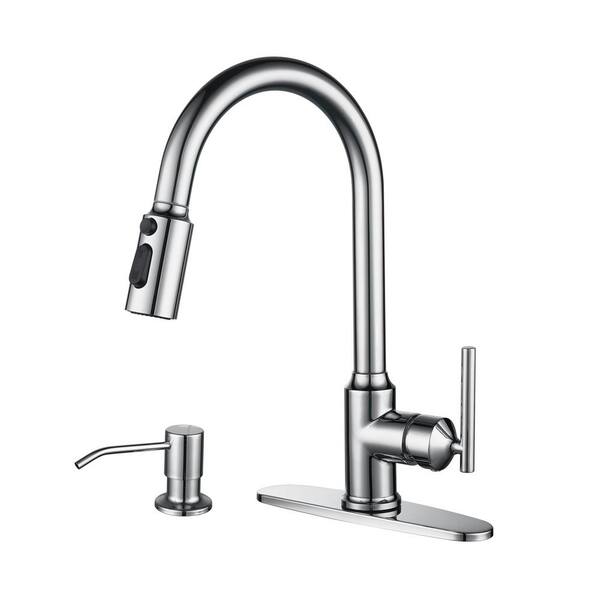 ALEASHA Single-Handle Pull Down Sprayer Kitchen Faucet with Advanced ...